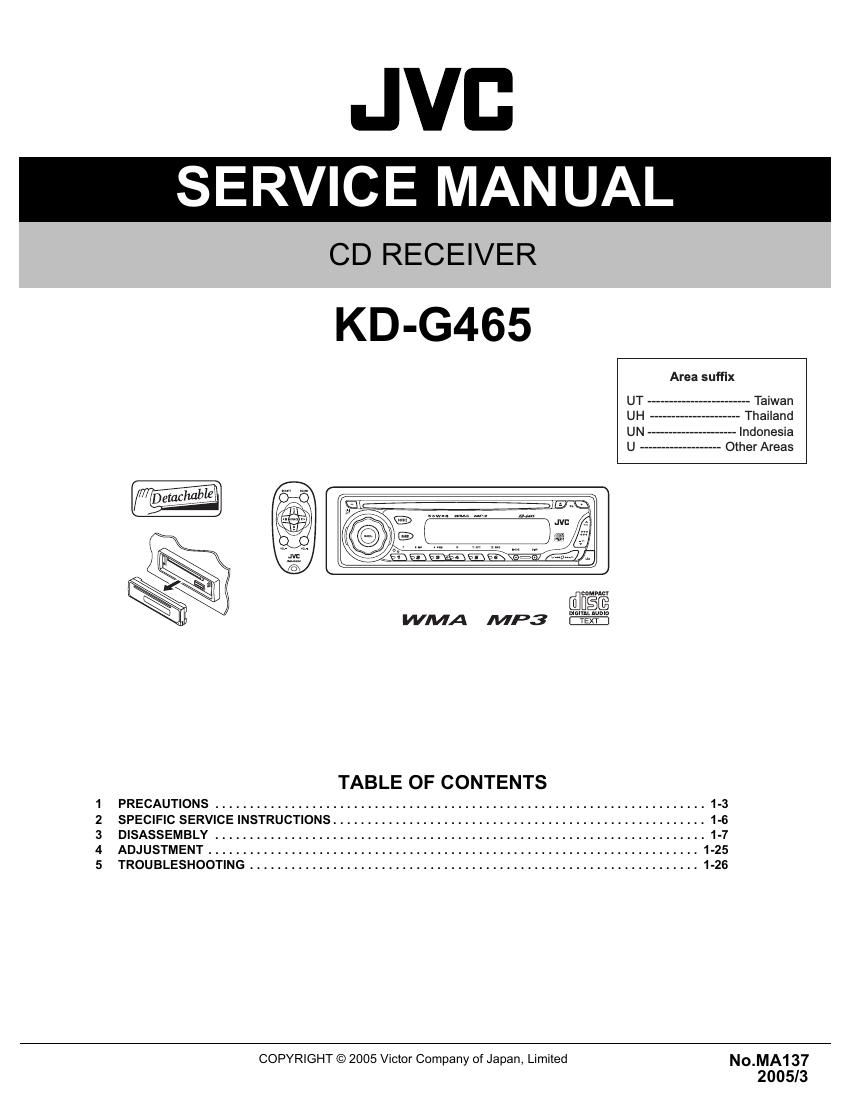 Jvc KDG 465 Service Manual