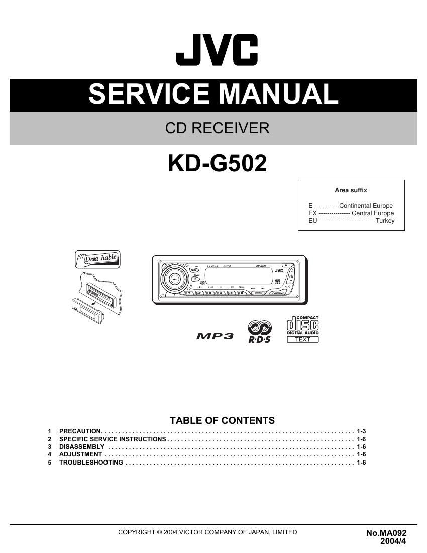 Jvc KDG 502 Service Manual