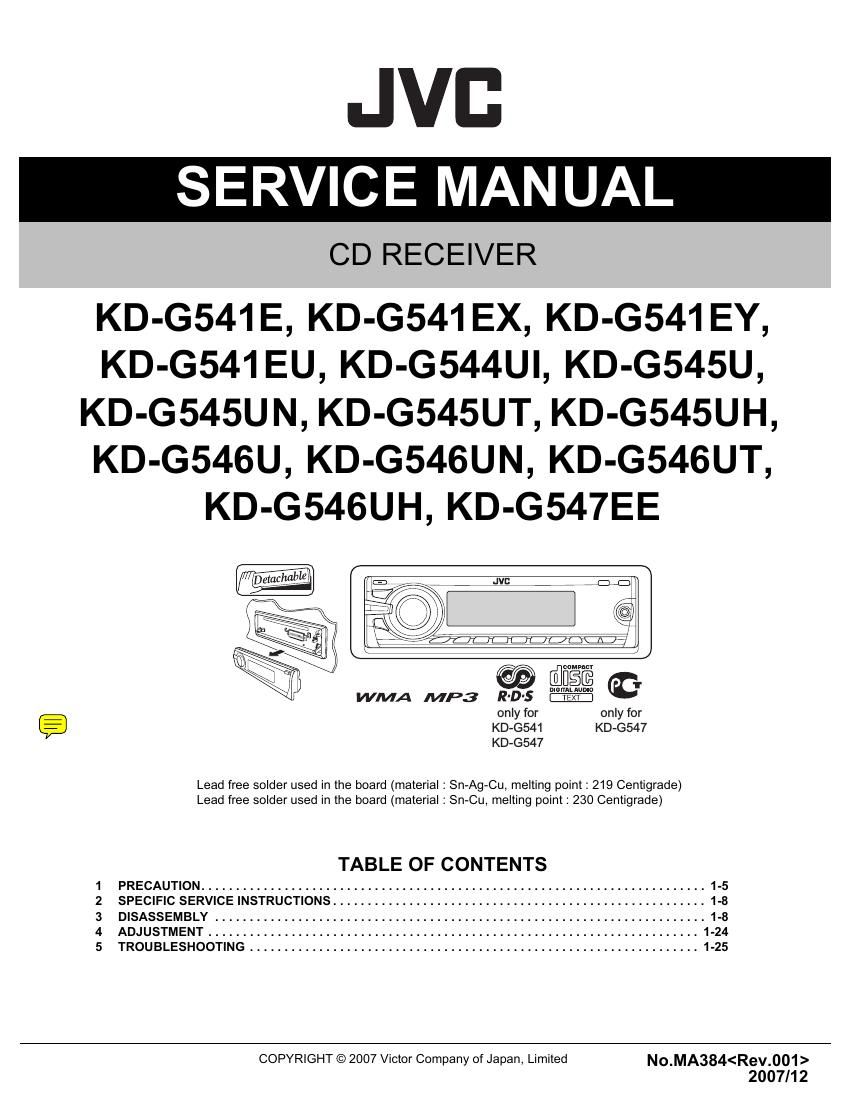 Jvc KDG 547 EE Service Manual