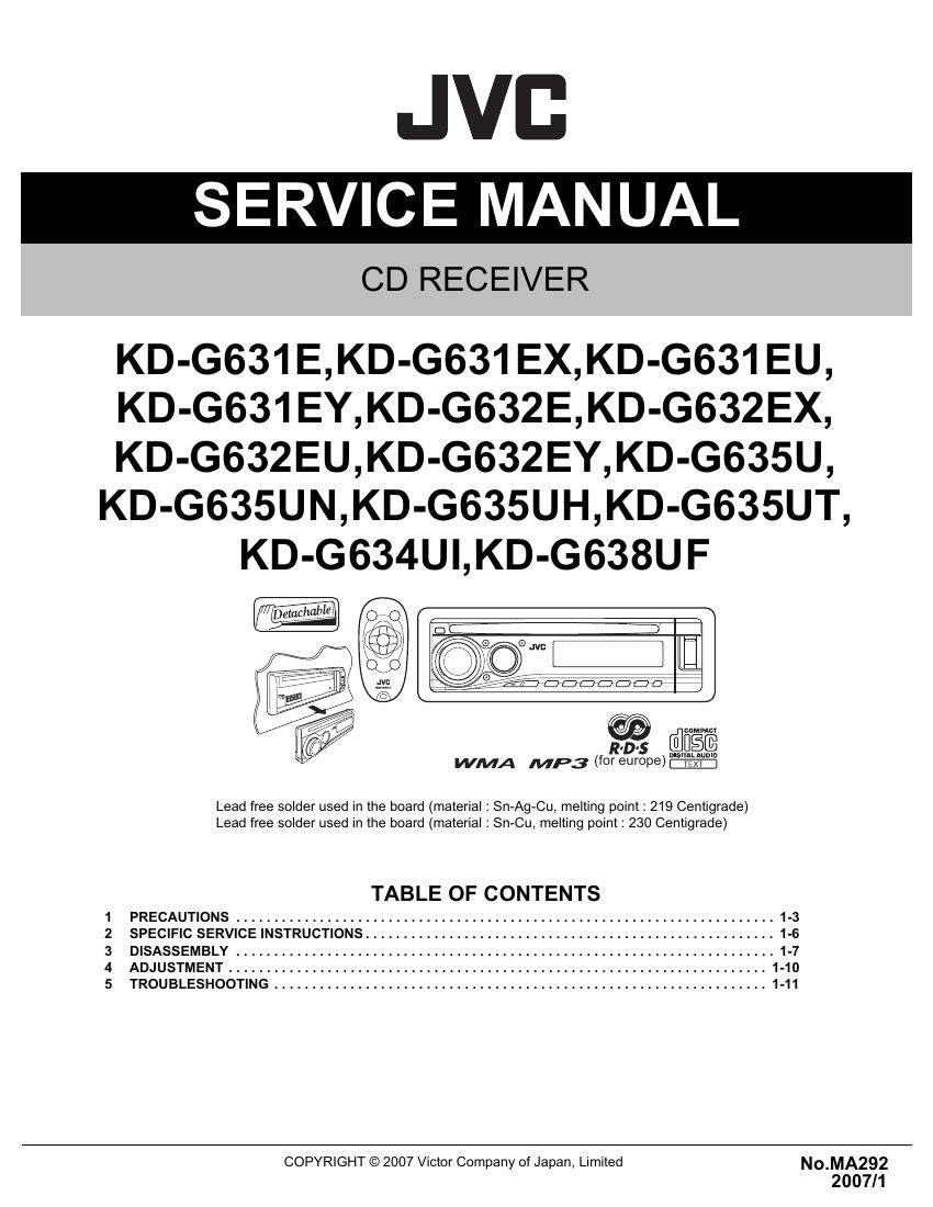 Jvc KDG 631 Service Manual