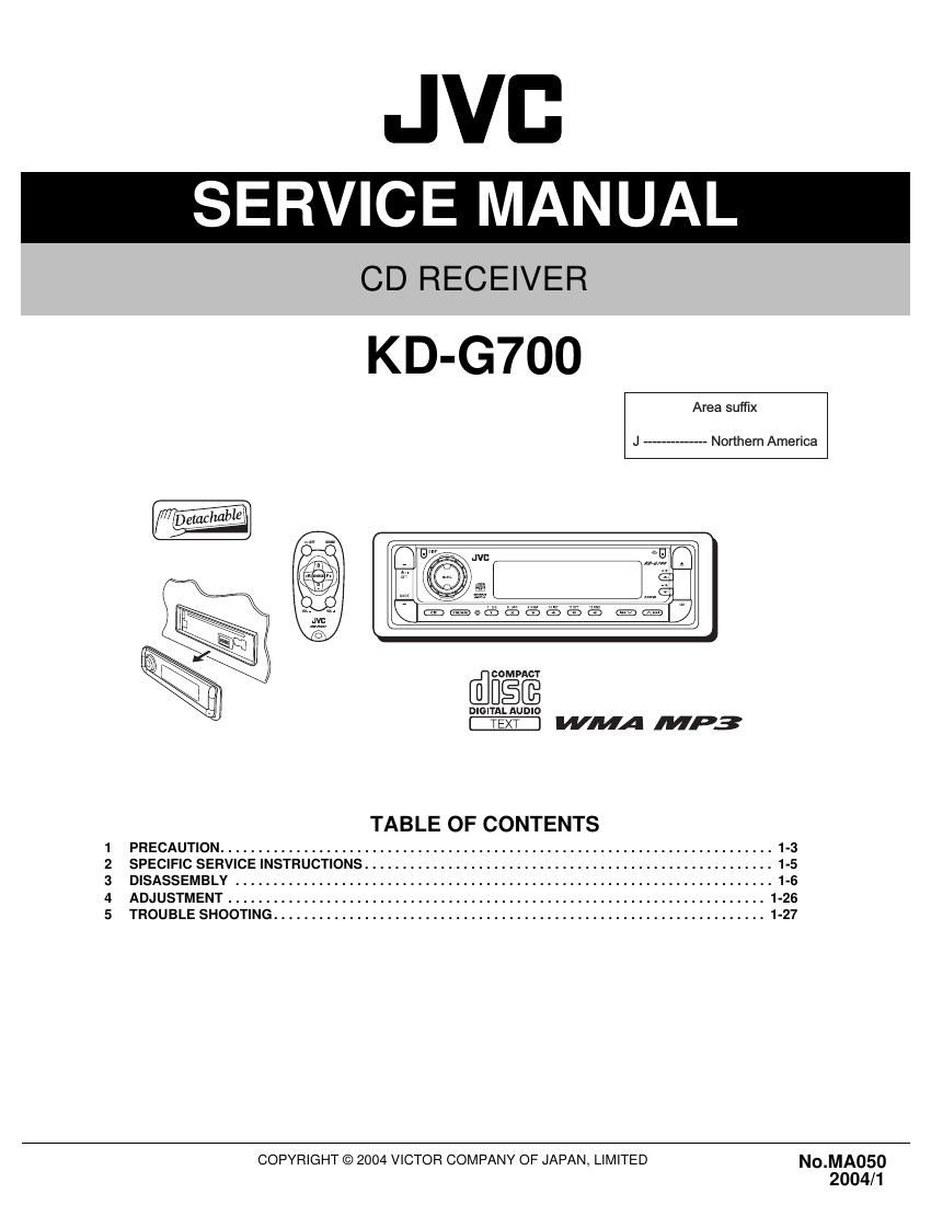 Jvc KDG 700 Service Manual