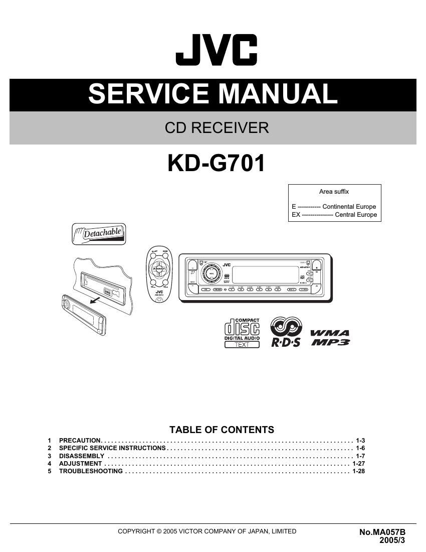 Jvc KDG 701 Service Manual