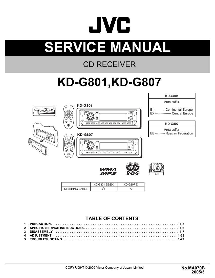 Jvc KDG 801 Service Manual