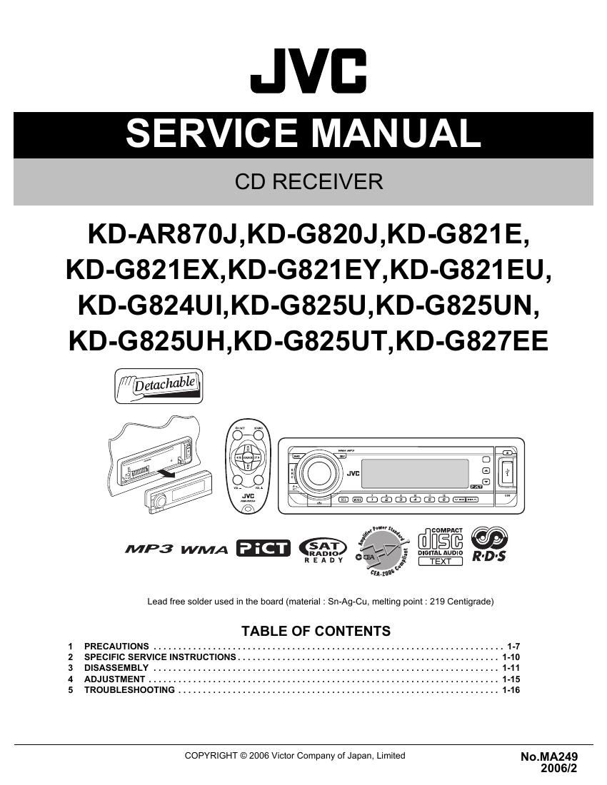 Jvc KDG 825 UN Service Manual