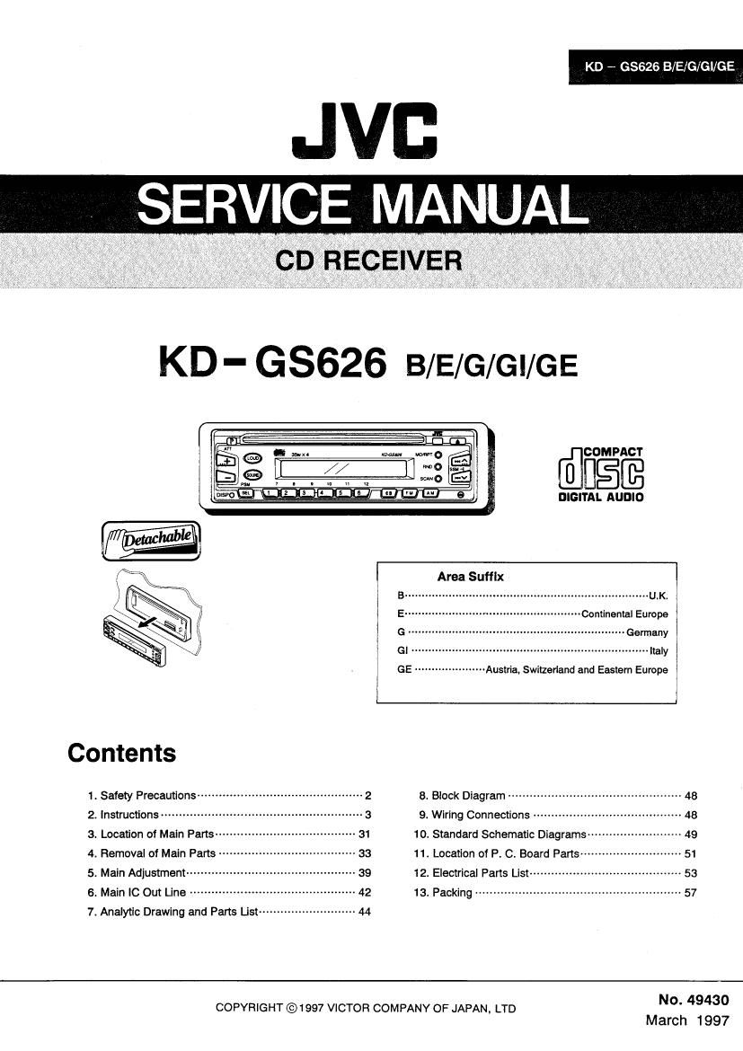 Jvc KDGS 626 Service Manual