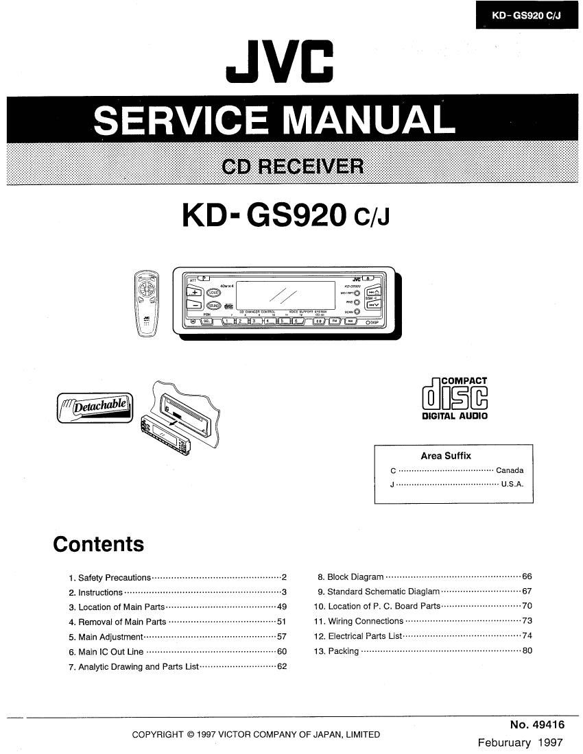 Jvc KDGS 920 Service Manual