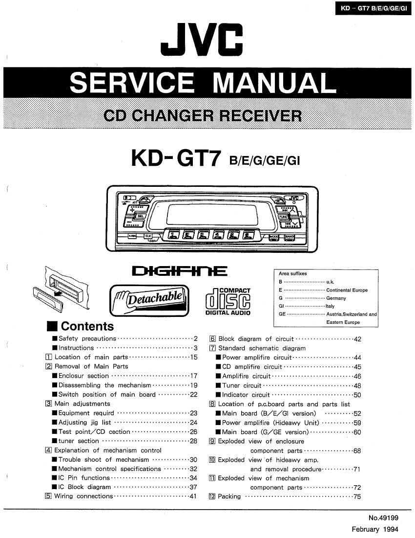 Jvc KDGT 7 Service Manual