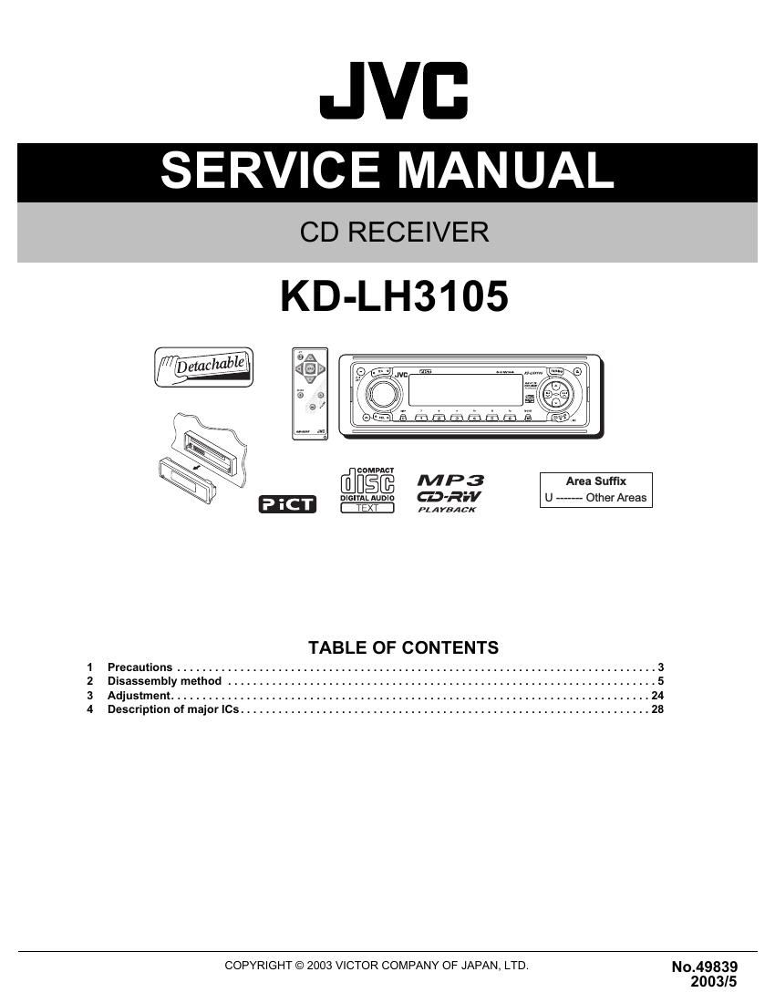 Jvc KDLH 3105 Service Manual