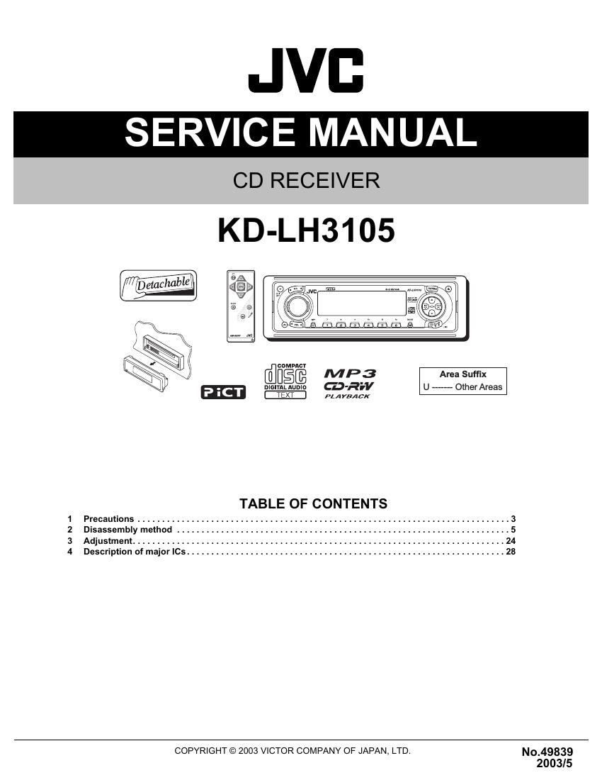 Jvc KDLH 3105 Service Manual