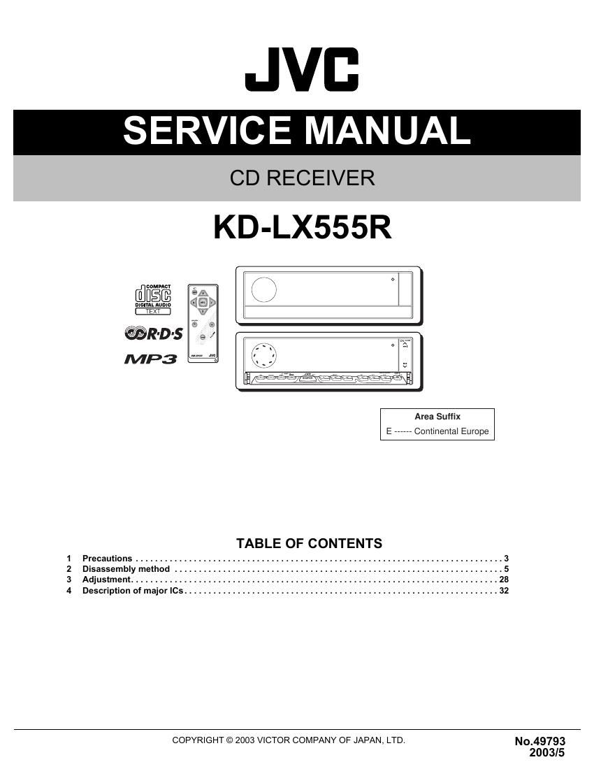Jvc KDLX 555 R Service Manual