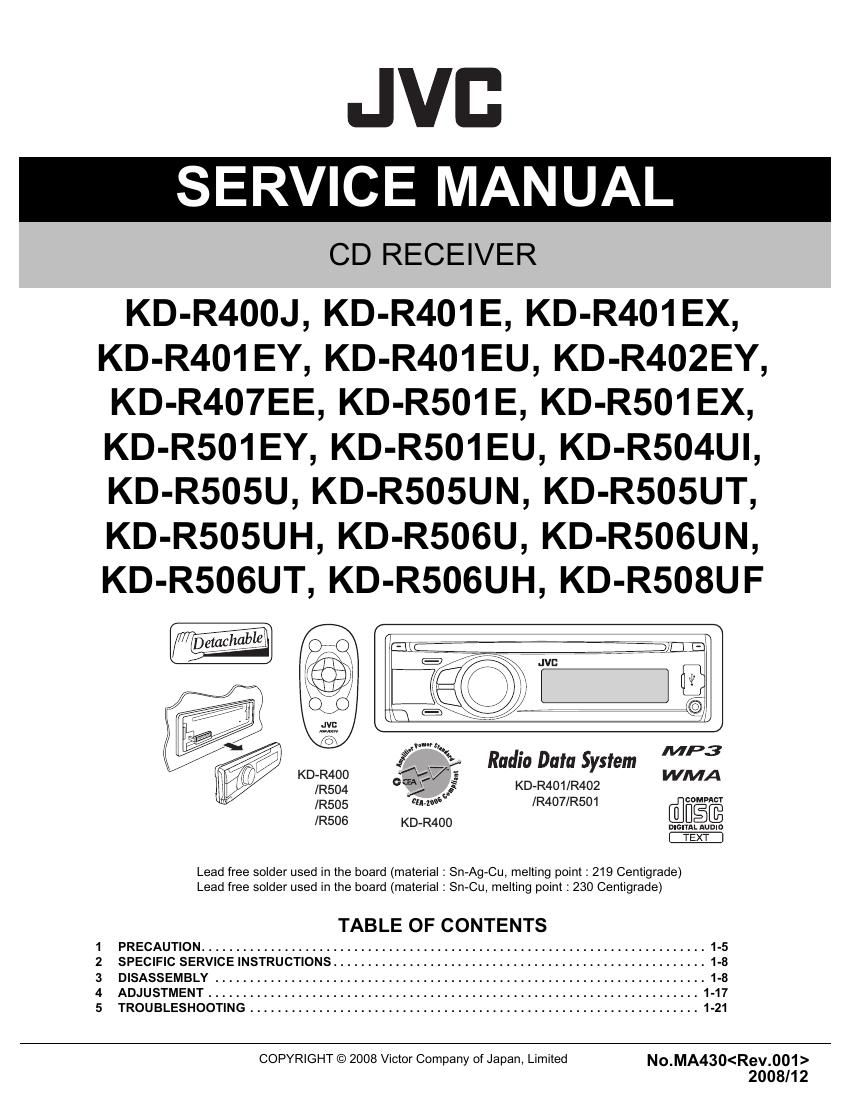 Jvc KDR 400 Service Manual