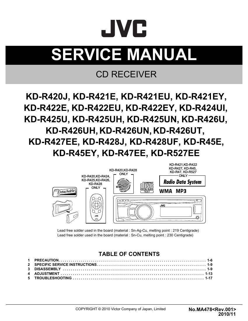 Jvc KDR 420 J Service Manual
