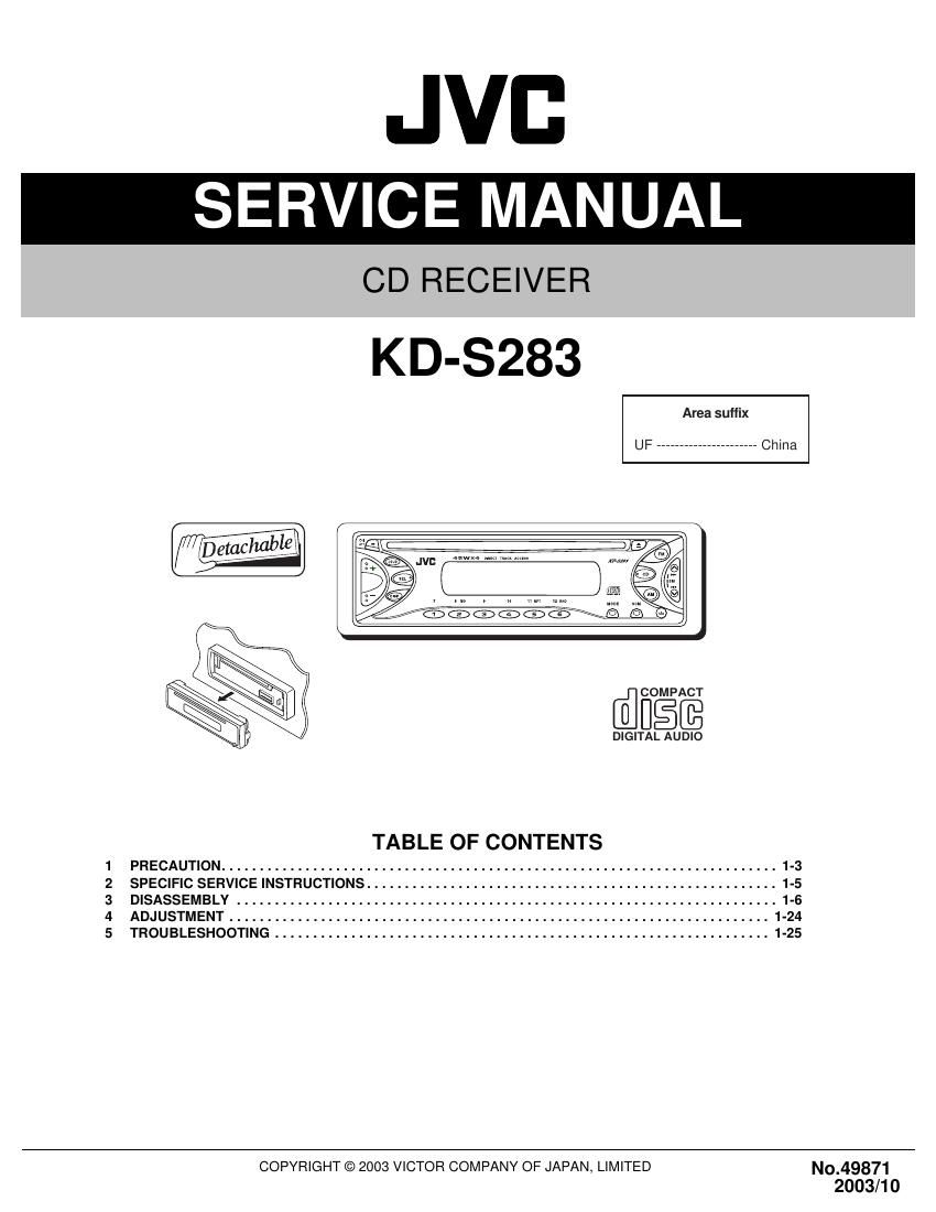 Jvc KDS 283 Service Manual