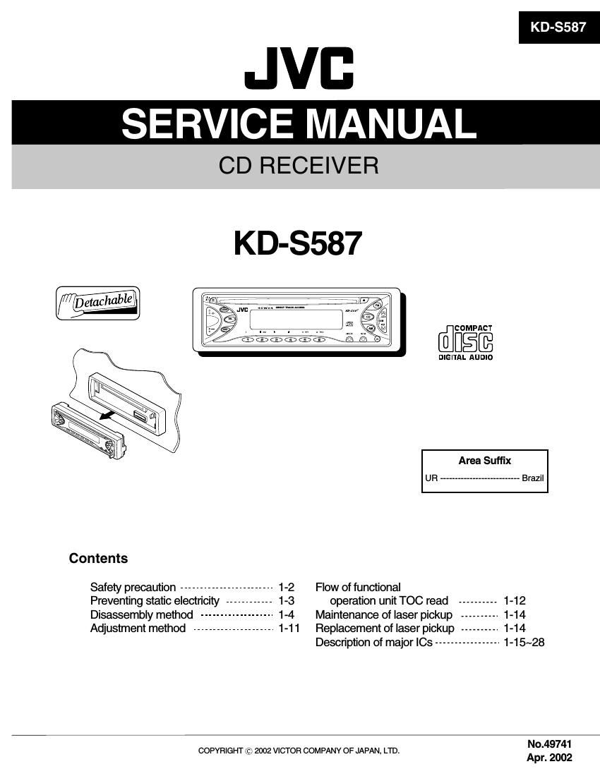 Jvc KDS 587 Service Manual