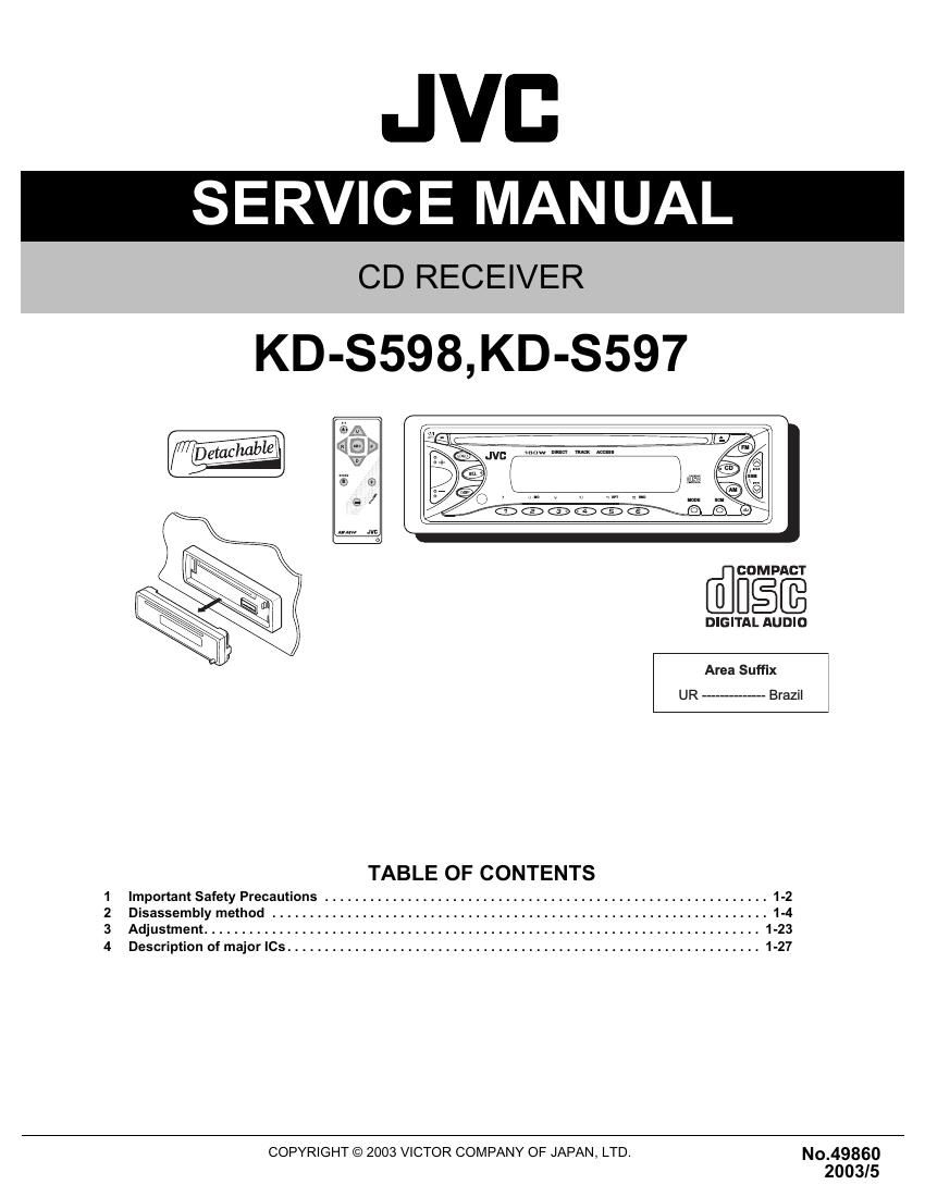 Jvc KDS 598 Service Manual
