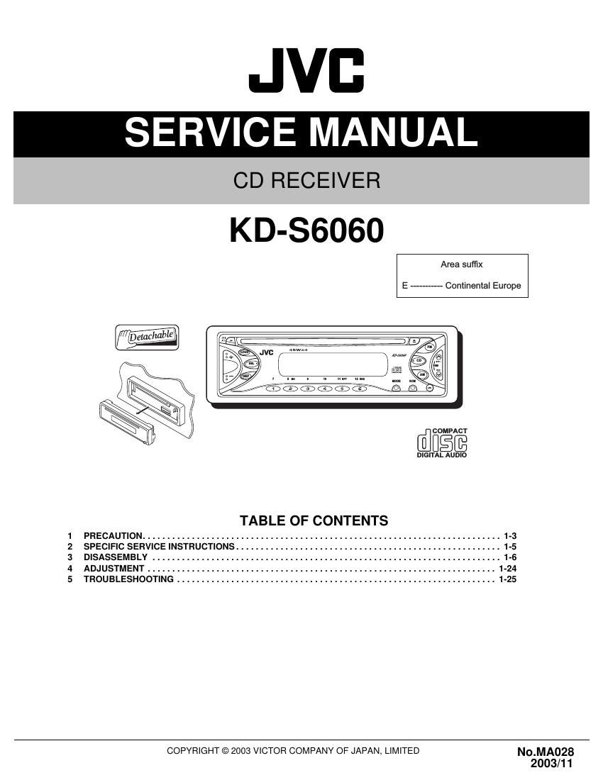 Jvc KDS 6060 Service Manual