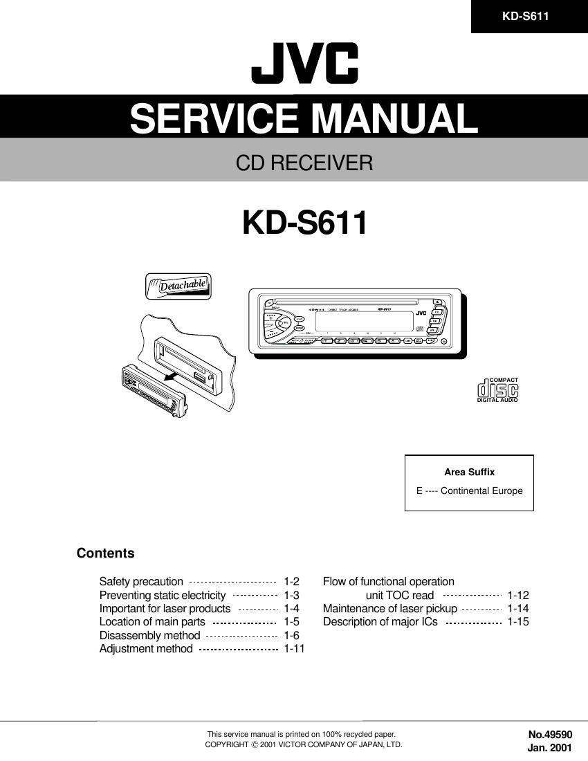 Jvc KDS 611 Service Manual