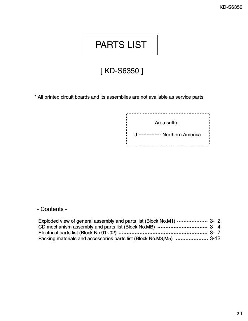 Jvc KDS 6350 Service Manual