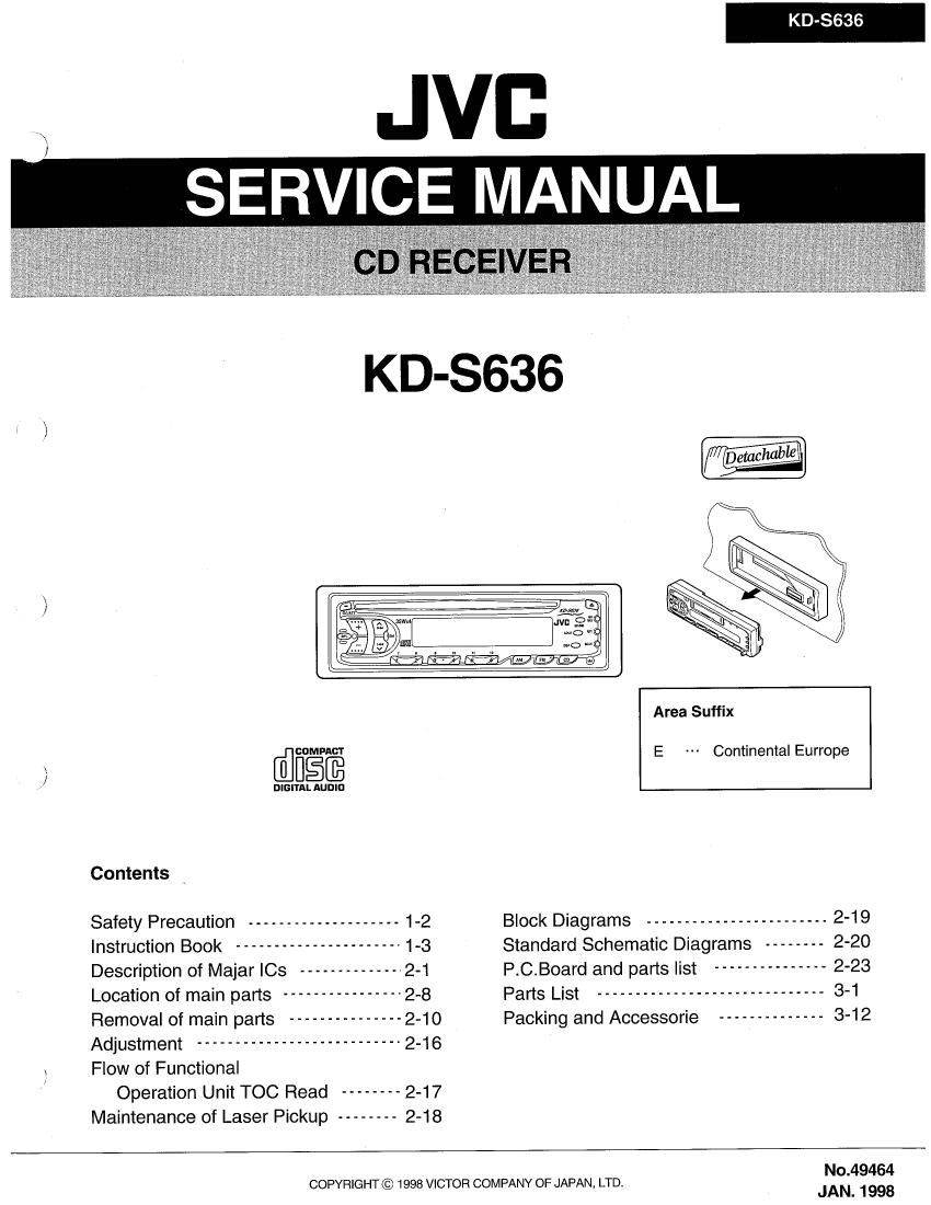 Jvc KDS 636 Service Manual