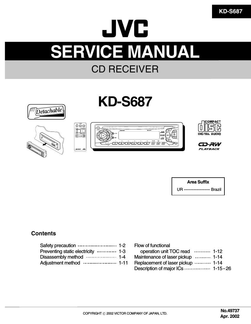 Jvc KDS 687 Service Manual