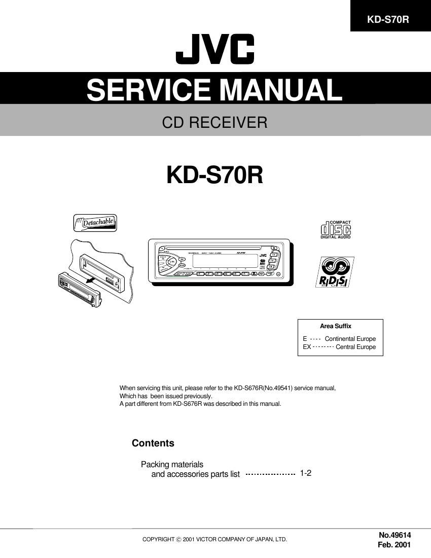 Jvc KDS 70 R Service Manual