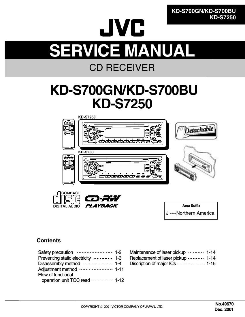 Jvc KDS 700 BU Service Manual