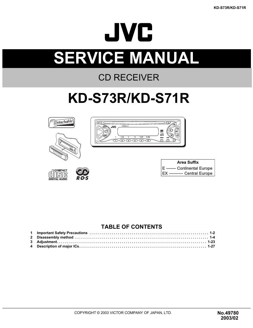 Jvc KDS 73 R Service Manual