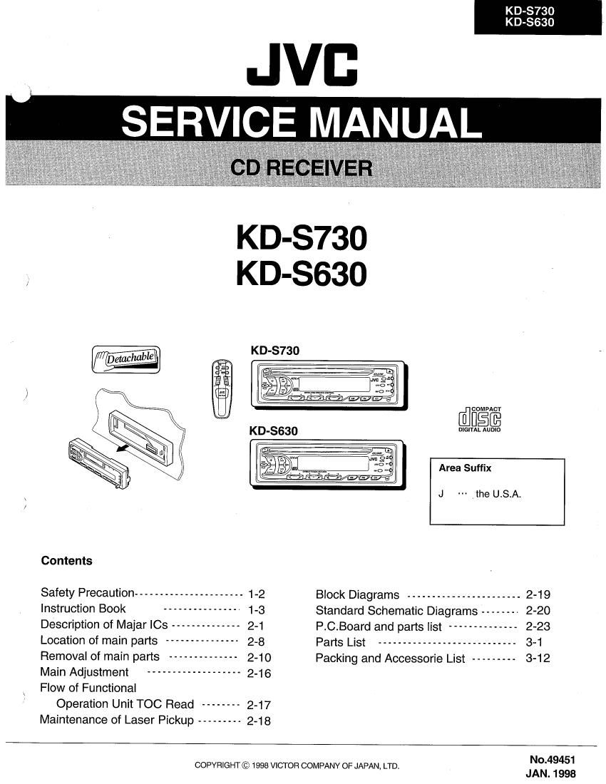 Jvc KDS 730 Service Manual