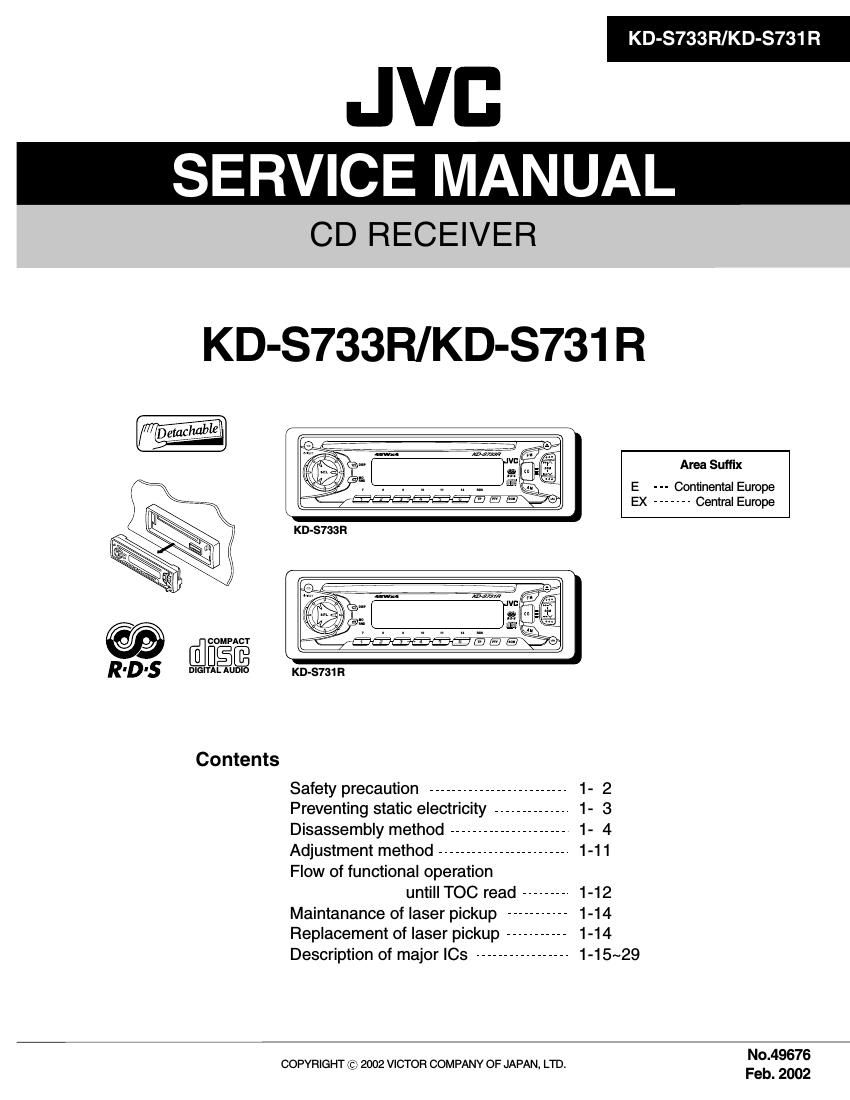 Jvc KDS 733 R Service Manual