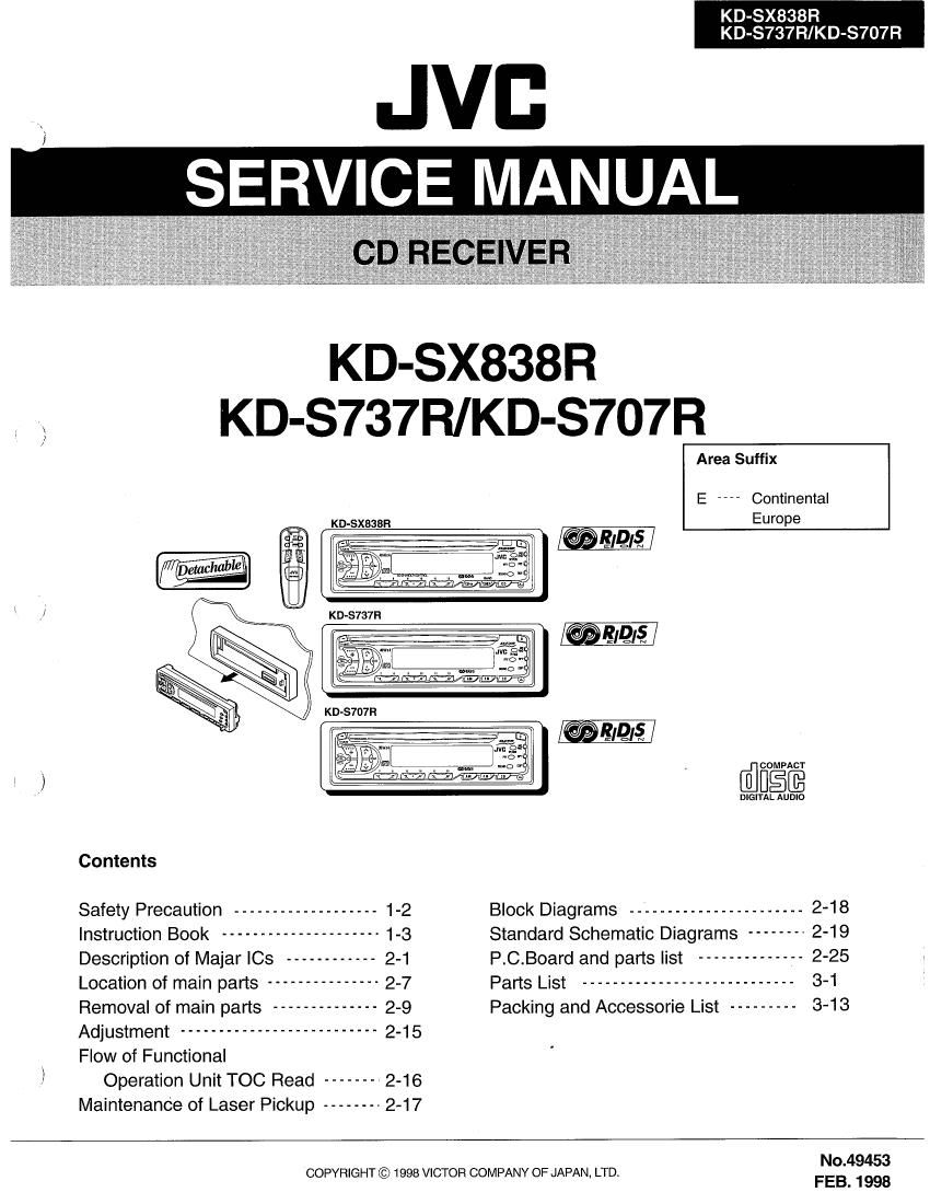 Jvc KDS 737 R Service Manual