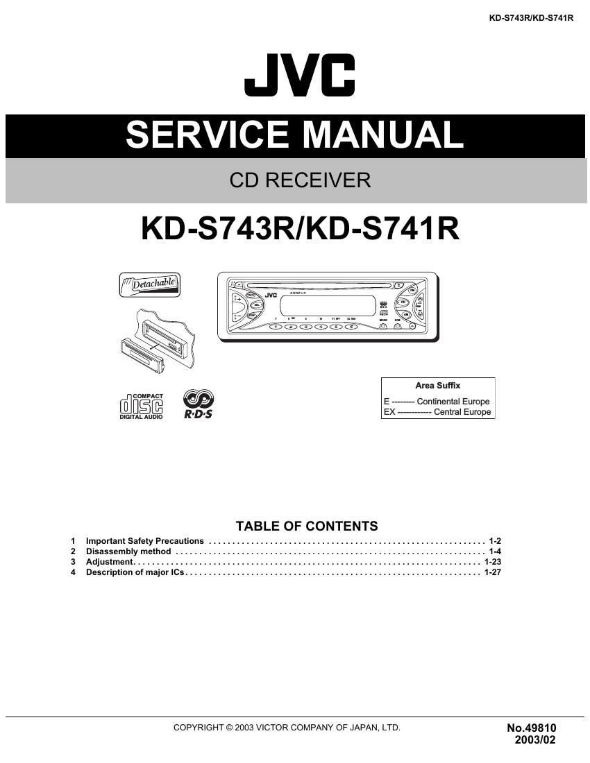 Jvc KDS 743 R Service Manual