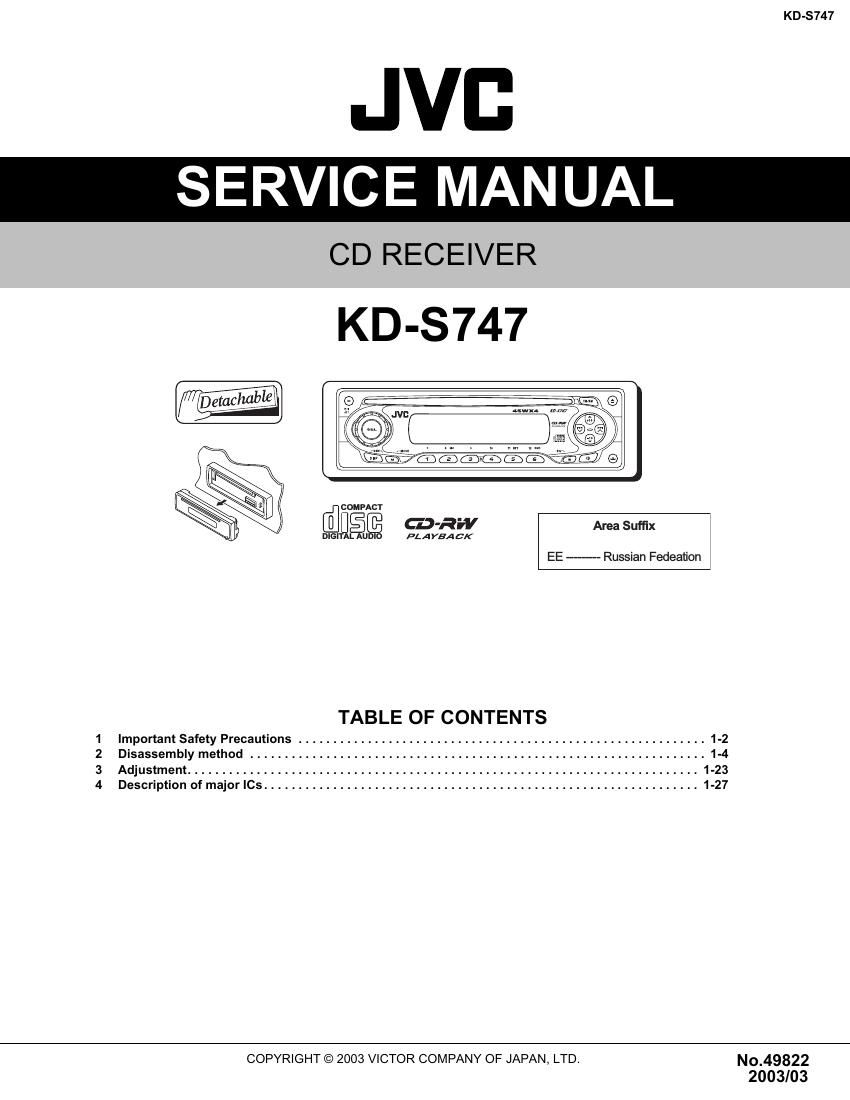 Jvc KDS 747 Service Manual