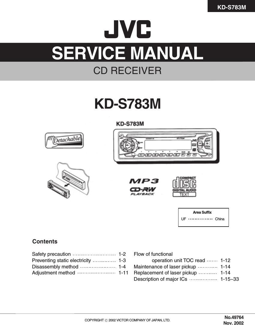 Jvc KDS 783 M Service Manual