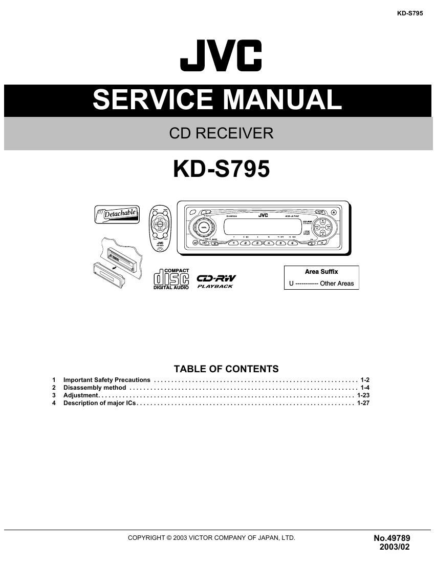 Jvc KDS 795 Service Manual