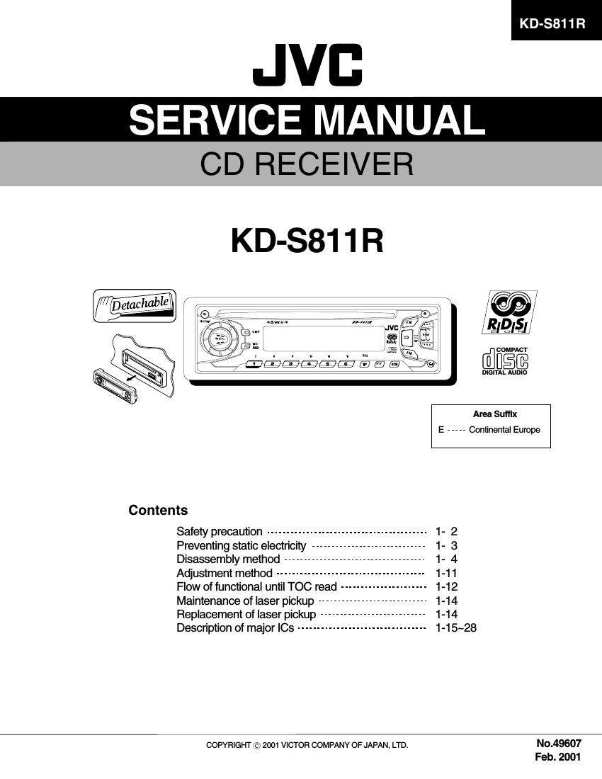Jvc KDS 811 R Service Manual