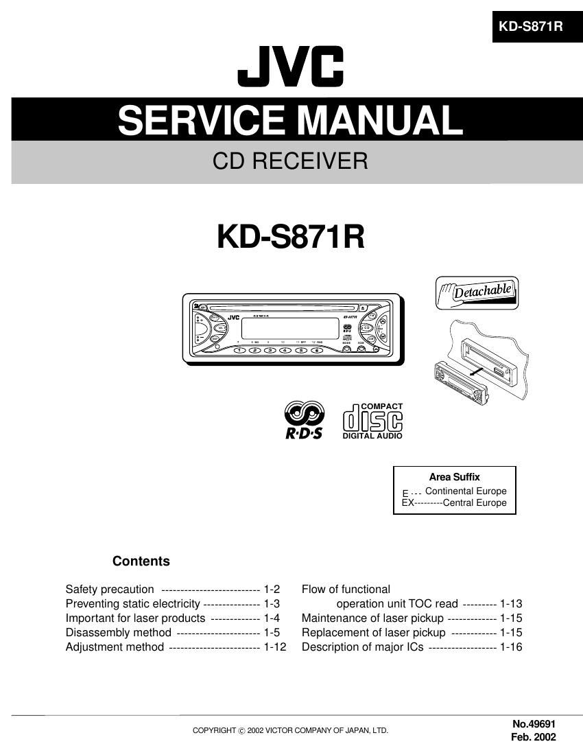 Jvc KDS 871 R Service Manual