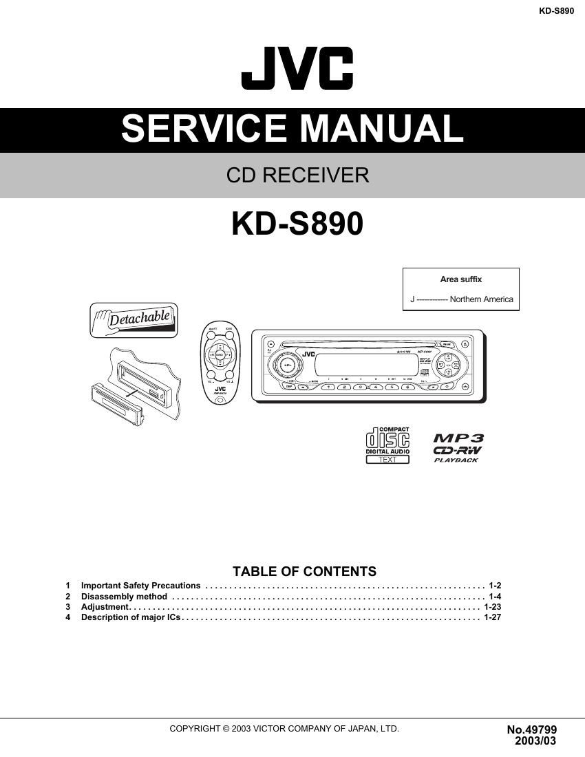 Jvc KDS 890 Service Manual