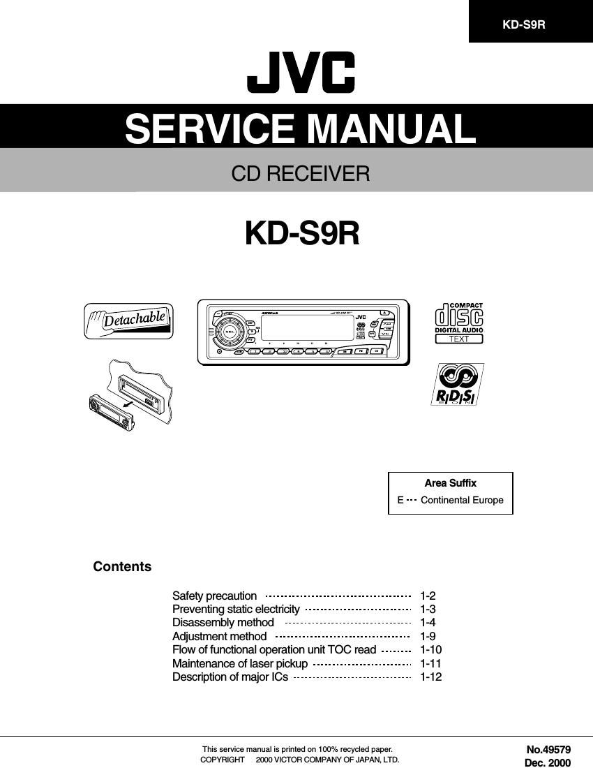 Jvc KDS 9 R Service Manual