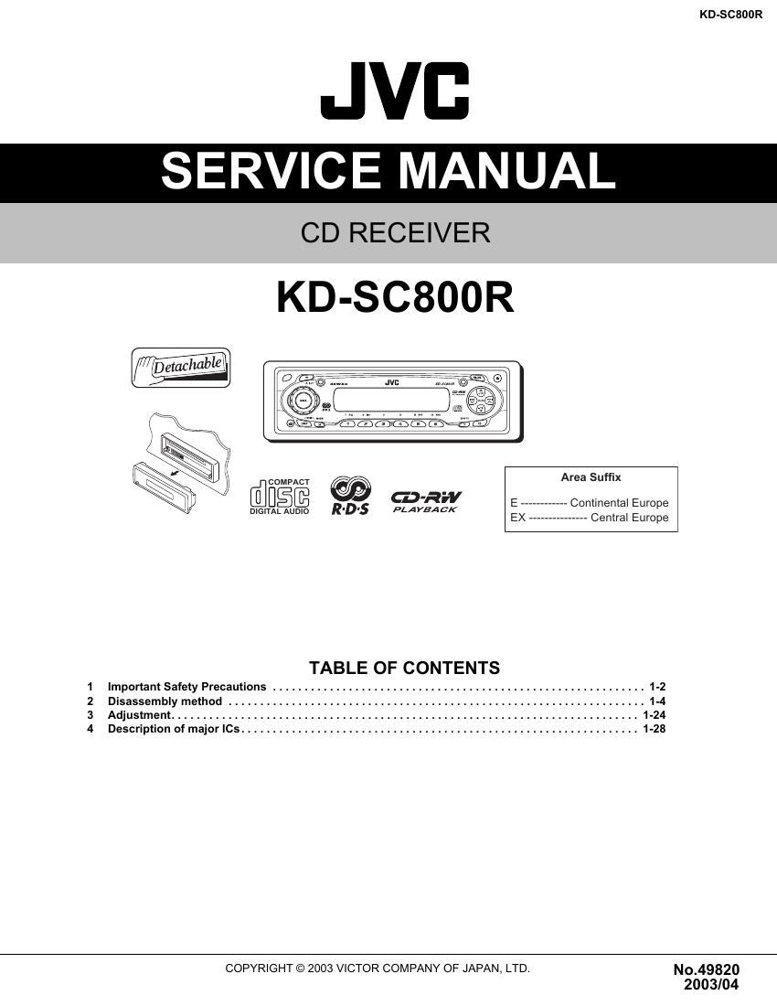Jvc KDSC 800 R Service Manual
