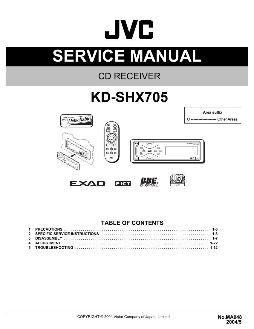 Jvc KDSHX 705 Service Manual