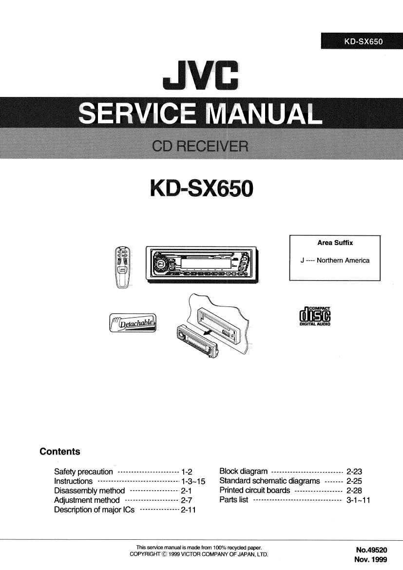 Jvc KDSX 650 Service Manual
