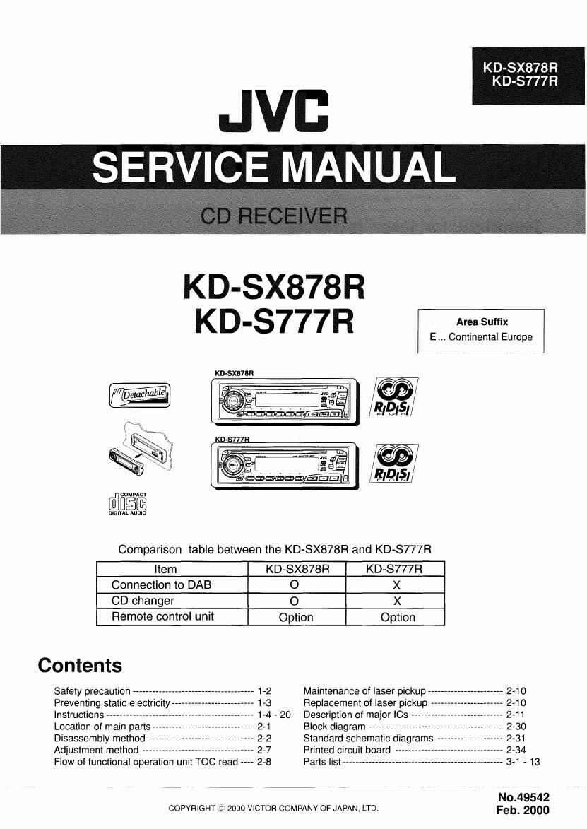 Jvc KDSX 878 R Service Manual