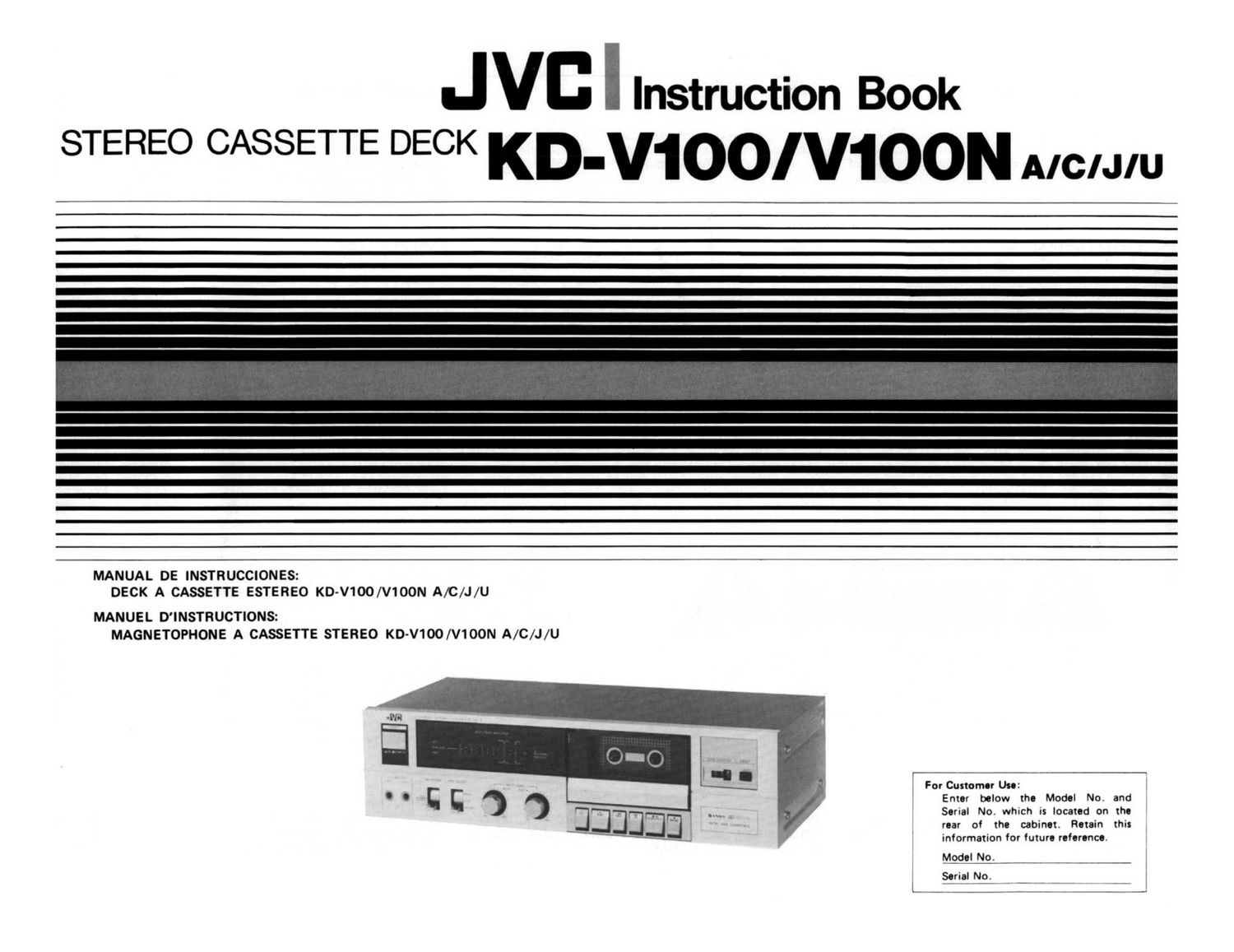 Jvc KDV 100 N Owners Manual