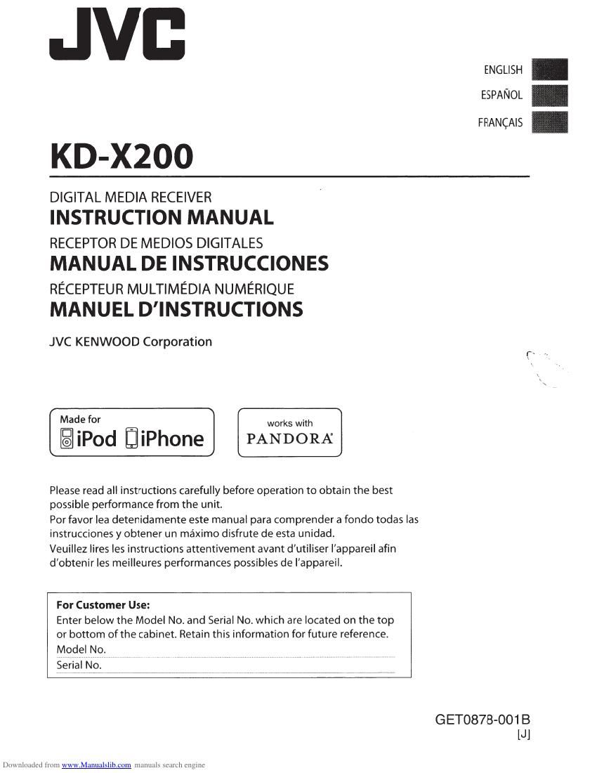 Jvc KDX 200 Owners Manual