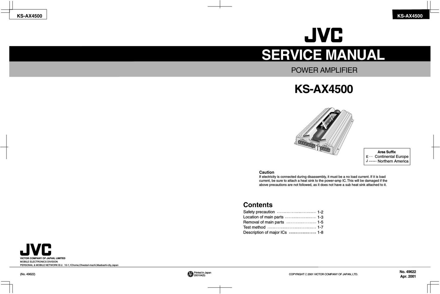 Jvc KSAX 4500 Service Manual