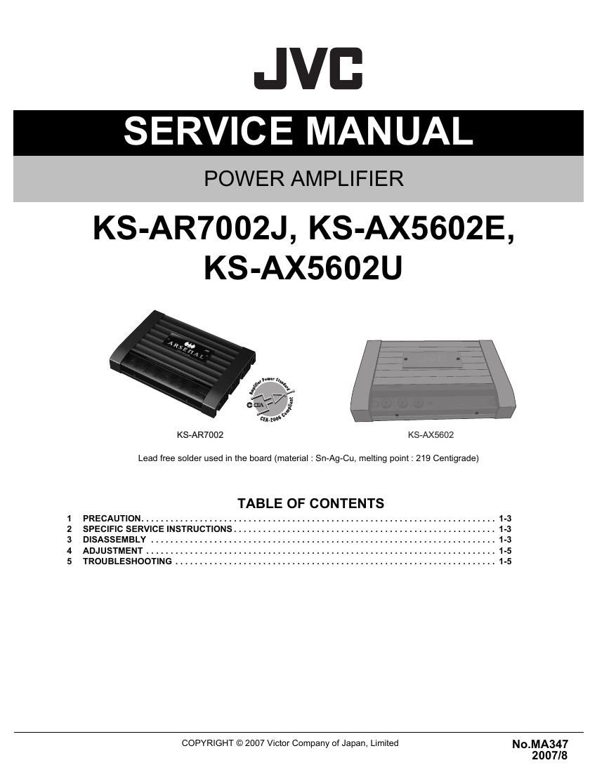 Jvc KSAX 5602 E Service Manual