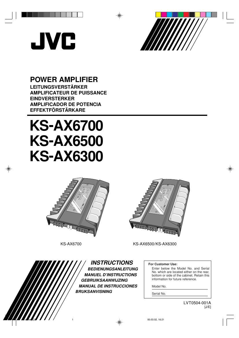 Jvc KSAX 6300 Owners Manual