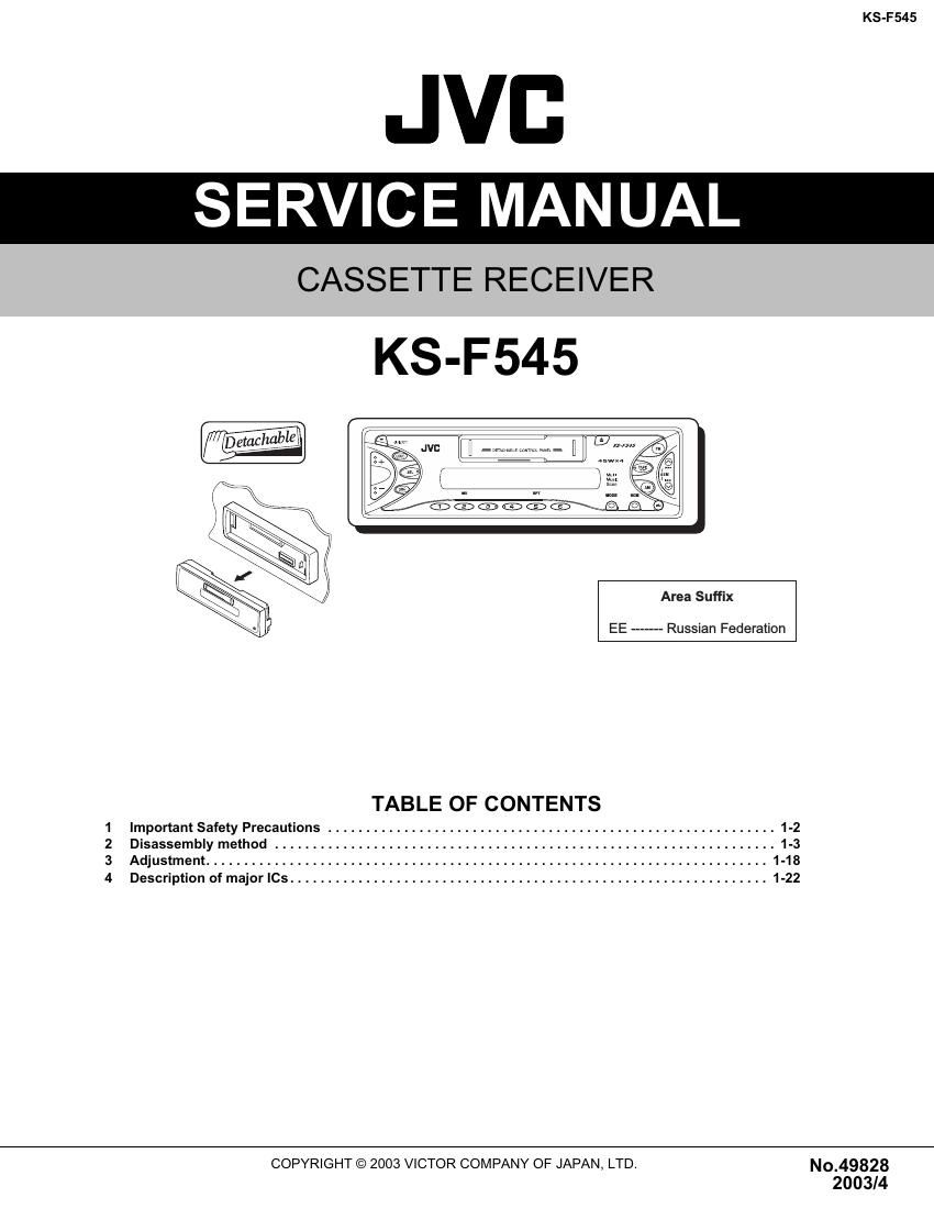 Jvc KSF 545 Service Manual
