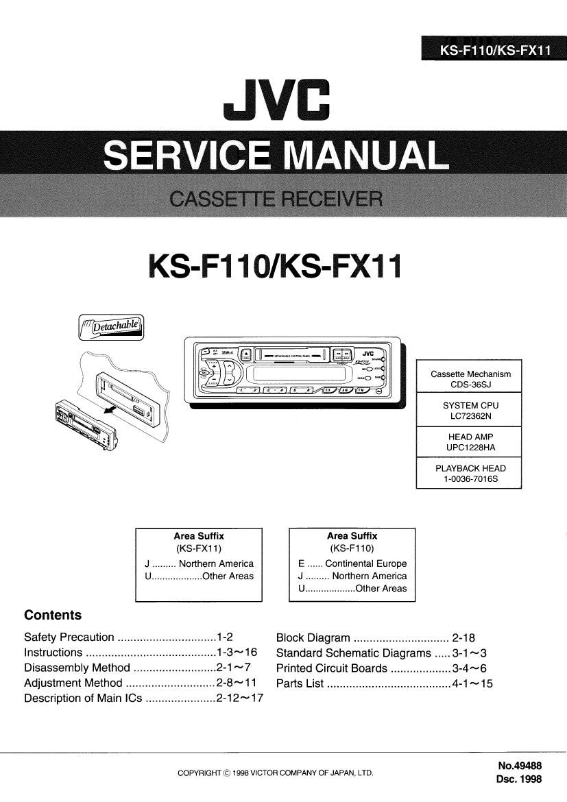 Jvc KSFX 11 Service Manual