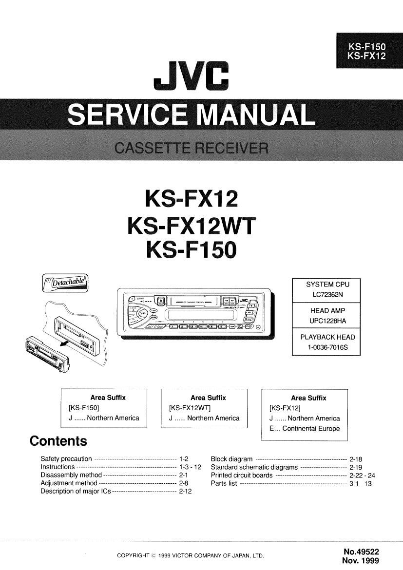 Jvc KSFX 12 WT Service Manual